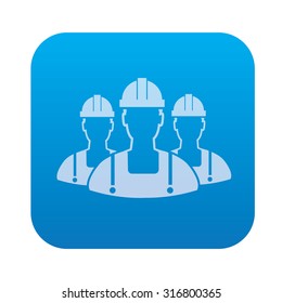 Teamwork,engineering icon on blue background,clean vector