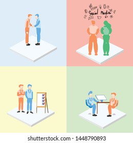 Teamworks people flat illustration vector design