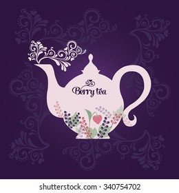 Teapot with berries