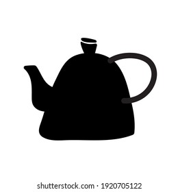teapot beverage utensil silhouette style icon vector illustration design