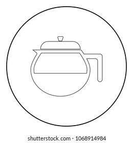 Teapot it is the black color icon in circle or round