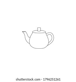 Teapot black sign icon. Vector illustration eps 10