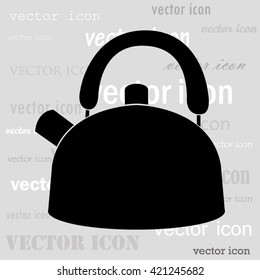 teapot black vector icon
