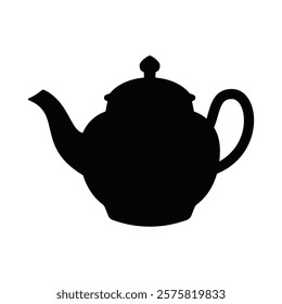 Teapot black and white flat vector icon and symbol design