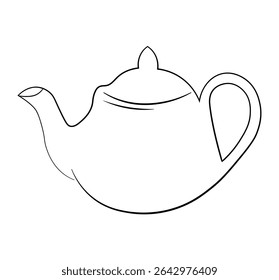 bule de chá preto e branco vetor desenho