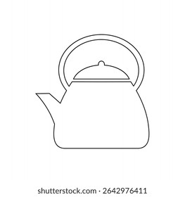 bule de chá preto e branco vetor desenho