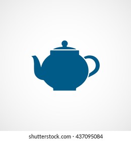 Teapot Blue Flat Icon On White Background