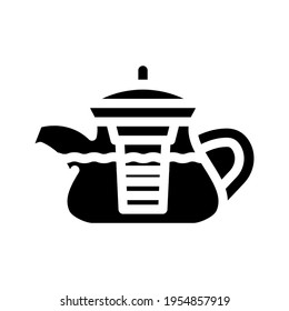 teapot for boiling tea glyph icon vector. teapot for boiling tea sign. isolated contour symbol black illustration