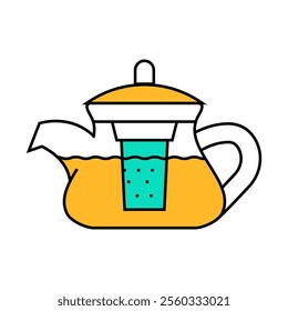 teapot for boiling tea line icon vector. teapot for boiling tea sign. isolated symbol illustration