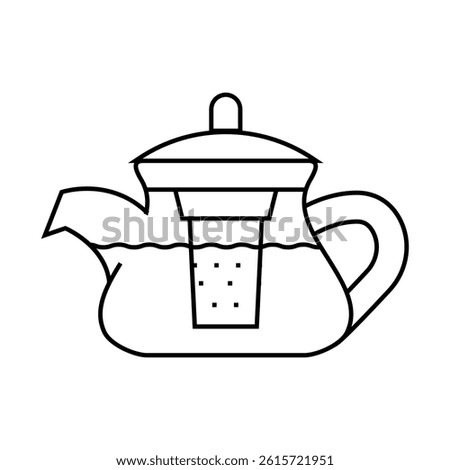 teapot for boiling tea line icon vector. teapot for boiling tea sign. isolated contour symbol black illustration