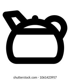 
Teapot bold line kitchen tool vector icon
