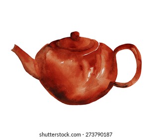 Teapot brown. Vector