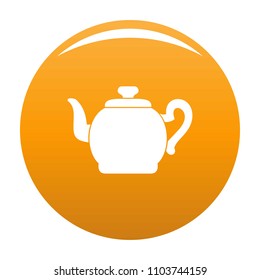 Teapot with cap icon. Simple illustration of teapot with cap vector icon for any design orange