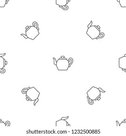 Teapot with cap pattern seamless vector repeat geometric for any web design