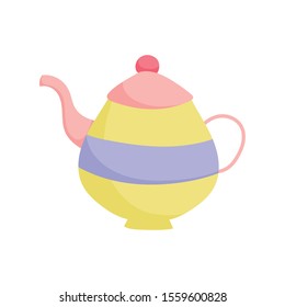 teapot ceramic handle object icon vector illustration