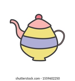 teapot ceramic handle object icon vector illustration