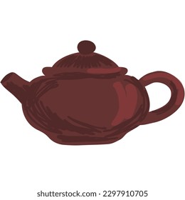 Icono vectorial de la ceremonia china de la tetera