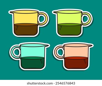 Teapot Coffee Doodle Sticker Illustration