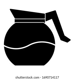 Teapot coffee icon in trendy silhouette style design. Vector illustration.