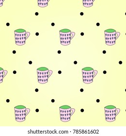 Teapot and coffee pattern background.wrapping paper as gift,wallpaper,background,advertisement,banner.