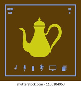 teapot or coffee pot vector icon . Abstract design logo. Illustration on a flat design style