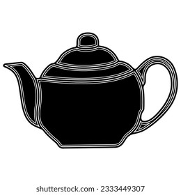 Teapot Coffeepot black icon design template vector Illustration