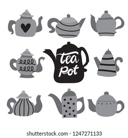 teapot collection vector design