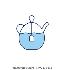 teapot color line icon for drink