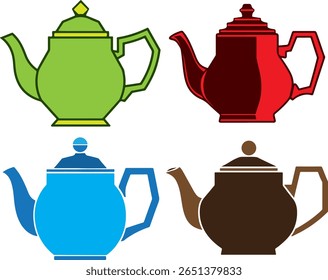 Teapot Color Vector Design Collection