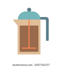 Teapot colored flat clipart vector object