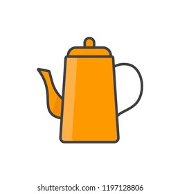 Teapot colored line icon.