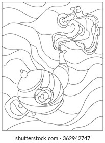 Teapot. Coloring page