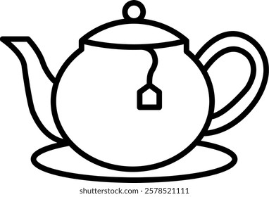 Teapot Coloring Page Element drawing icon art 