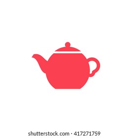 Teapot computer colored icon, web button business badge or label as sticker on white background