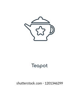 Teapot concept line icon. Linear Teapot concept outline symbol design. This simple element illustration can be used for web and mobile UI/UX.