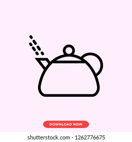 Teapot concept line icon. Simple element illustration. Teapot concept outline symbol design. Can be used for web and mobile UI/UX. Modern vector style. Modern vector style. 