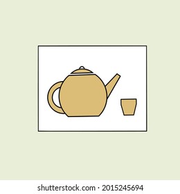 Teapot and cup graphic illustration vector