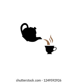 Teapot with cup icon