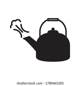 The teapot and cup icon. Tea symbol. Flat illustration on white background