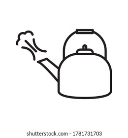 The teapot and cup icon. Tea symbol. Flat illustration on white background