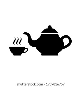 Teapot and cup icon vector