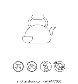 Teapot and Cup Line Icon