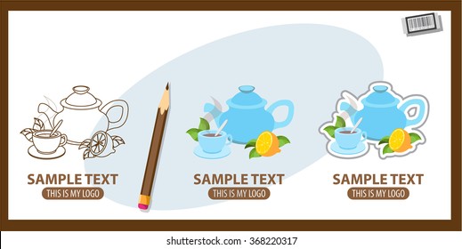 Teapot and cup, logo