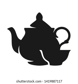 Teapot and cup on a white background in vector EPS8