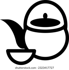 Teapot and cup Simple icon vector