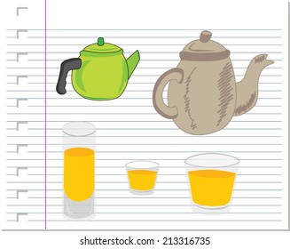 teapot and cup sketch