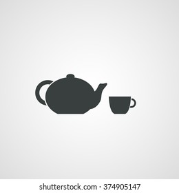 Teapot with cup of tea vector