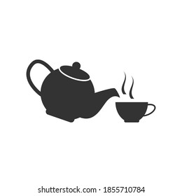 Teapot and cup vector icon