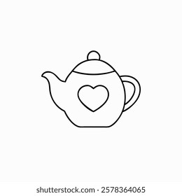 Teapot and cup vector illustration with a vintage ceramic design