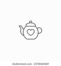 Teapot and cup vector illustration with a vintage ceramic design